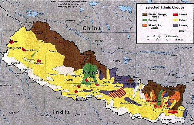 Nepal - karta