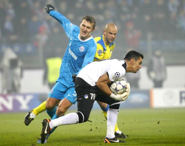 APOEL je, kolo prije kraja grupne faze zadržao prvo mjesto na tabeli grupe G s 9 bodova, dok je Zenit drugi sa 8; foto: Reuters APOEL je, kolo prije kraja grupne faze zadržao prvo mjesto na tabeli grupe G s 9 bodova, dok je Zenit drugi sa 8; foto: Reuters