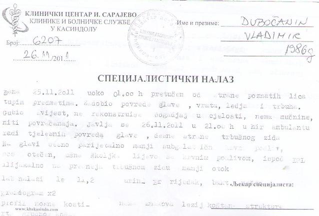ljekarski nalaz_V. Dubočanin ljekarski nalaz_V. Dubočanin