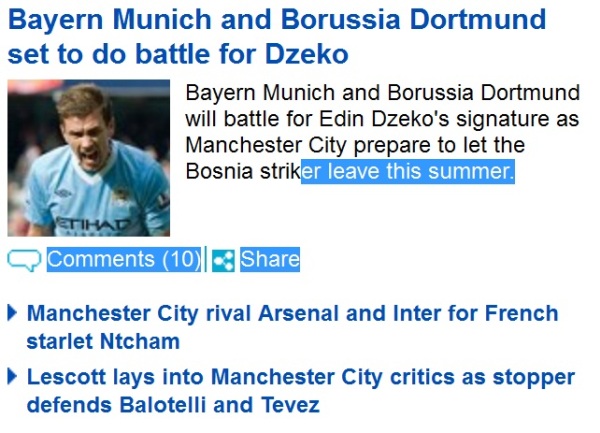 edin džeko - daily mail