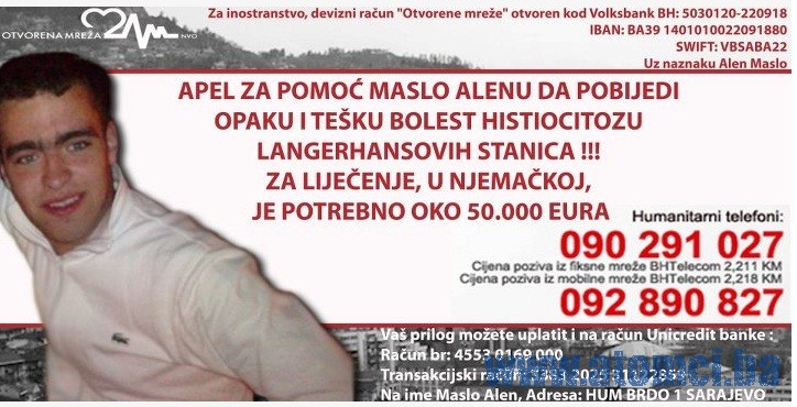Danas humanitarna utakmica za liječenje Alena Masle
