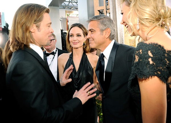 George Clooney, Angelina Jolie, Brad Pitt i Stacey Kibler