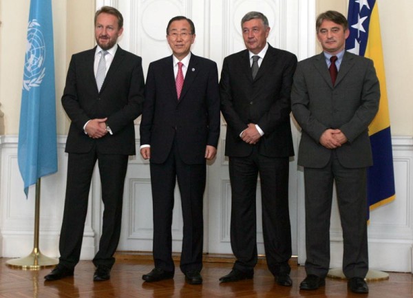 Ban Ki-moon sa članovima Predsjedni&scaron;tva BiH/ Foto. DEPO PORTAL