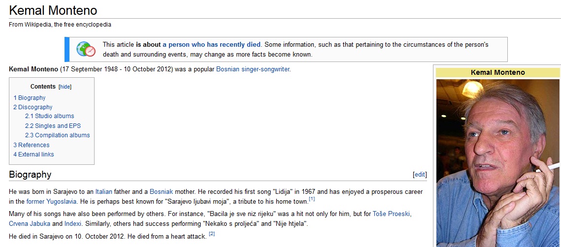 kemal monteno smrt wikipedia