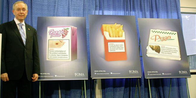 naljepnica na nezdravoj hrani