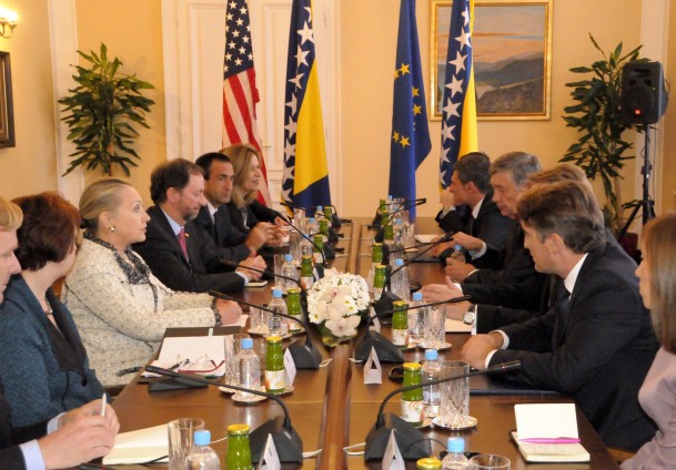 Clinton i Ashton s članovima Predsjedništva BiH Clinton i Ashton s članovima Predsjedništva BiH