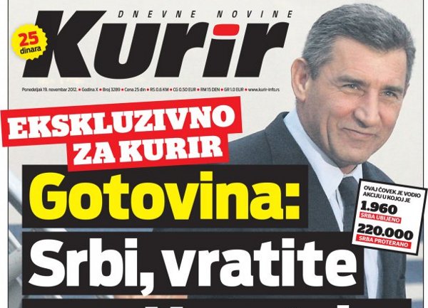 Gotovina za Kurir