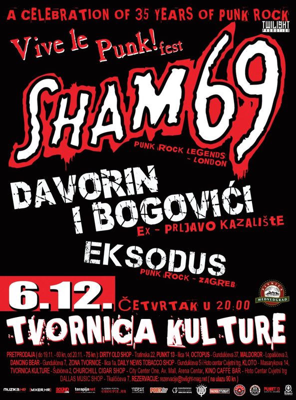 Sham 99 u Zagrebu Sham 99 u Zagrebu