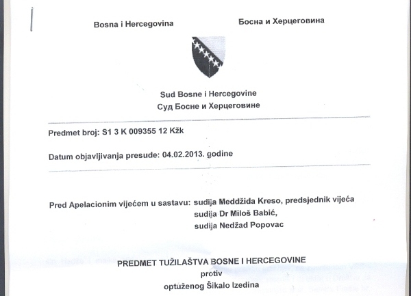 presuda protiv Izedina Šikala flash presuda protiv Izedina Šikala flash