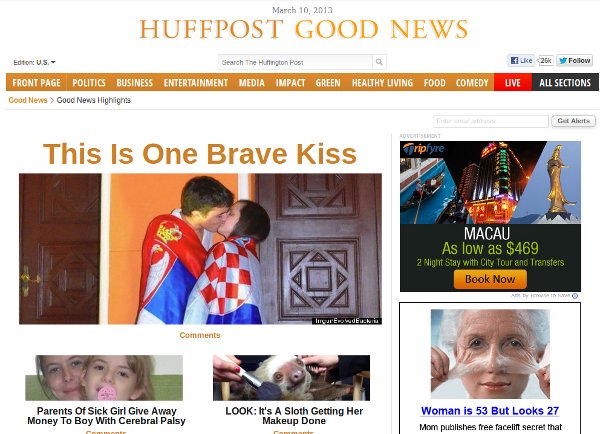 poljubac Antonije i Uro&scaron;a u Huffington Postu