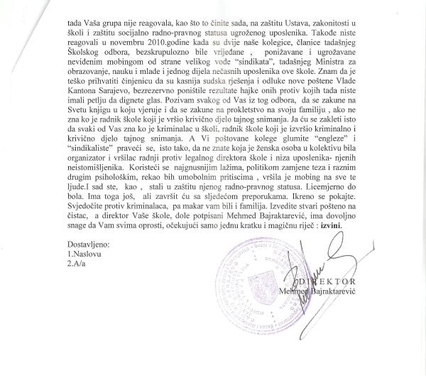 odgovor Mehmeda Bajraktarevića odgovor Mehmeda Bajraktarevića