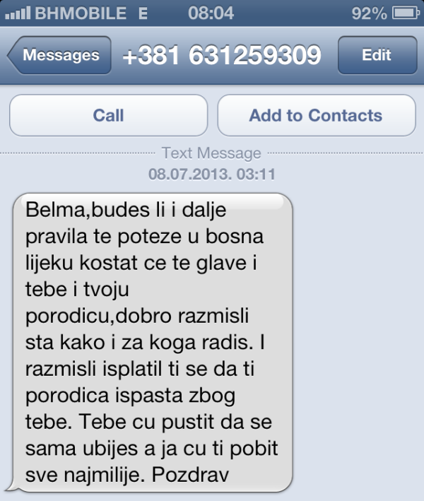 Prijetece poruke Prijetece poruke