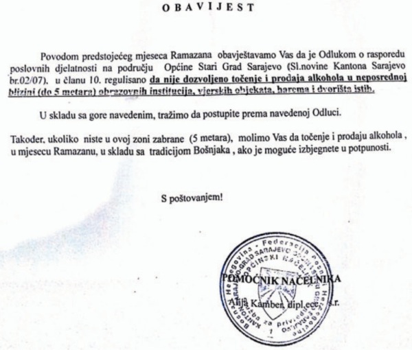 Hadžibajrić obavje&scaron;tenje