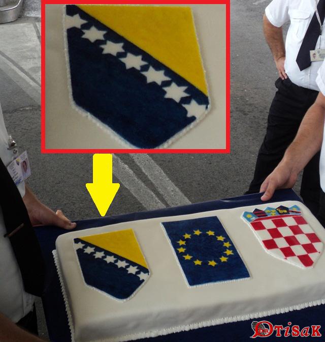 pogre&scaron;na zastava na torti u Brčkom