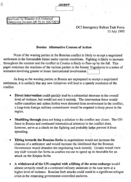Dokumenti CIA-e o ratu u BiH 1 Dokumenti CIA-e o ratu u BiH 1