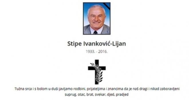 Nakon duže bolesti preminuo Stipe Ivanković – Lijan