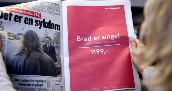 Norveška aviokompanija zarađuje na razvodu Brada Pitta i Angeline Jolie