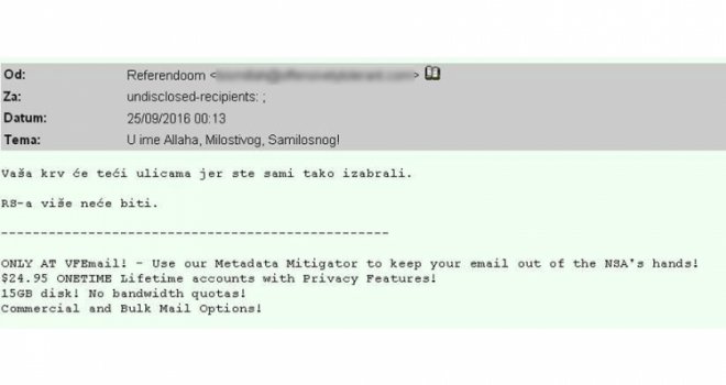 'U ime Allaha, Milostivog, vaša krv će teći ulicama... RS više neće biti!'
