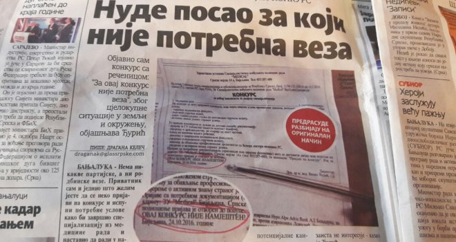 Samo kod nas: Kako je konkurs obavljen u BiH postao hit regionalnih medija