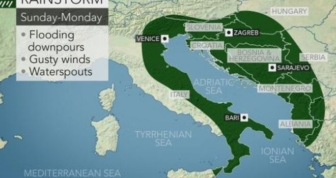 Svjetski meteo servis izdao vanredno saopštenje: Na pomolu velika proljetna oluja, stižu orkanski vjetar, obilna kiša pa i snijeg...