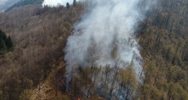 Kiša ugasila većinu požara u Hercegovini, na požarištima i dalje vidljiv dim