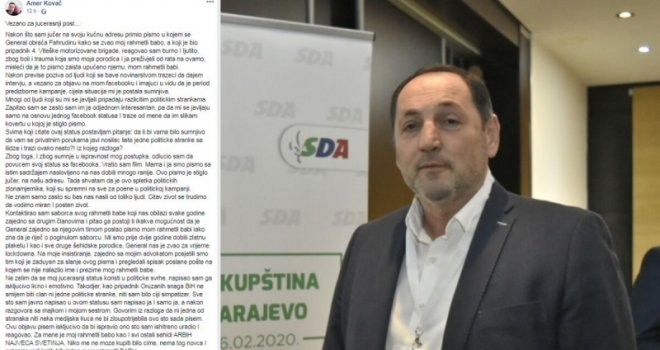 Oglasio se mladić sa Ilidže: 'Mojoj porodici i Prevljaku pismo su podmetnuli spletkaroši... Da li bi vama ovo bilo sumnjivo?'