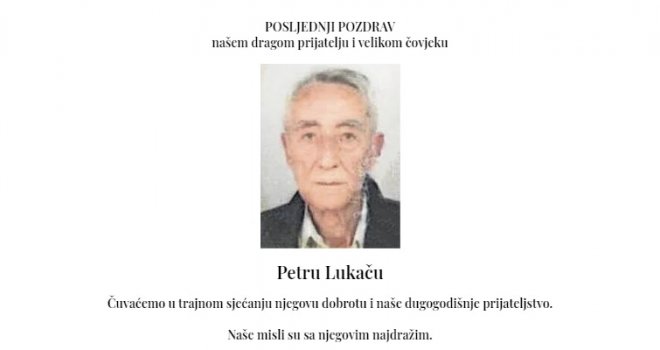 Preminuo Petar Lukač, bivši urednik Muzičke produkcije RTV Sarajevo