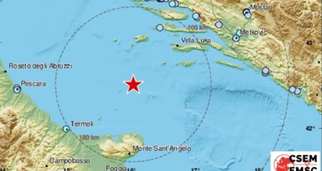 Snažan potres u Jadranu, osjetio se i u BiH