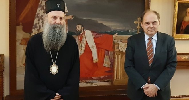 Visoki predstavnik Christian Schmidt sastao se sa patrijarhom SPC Porfirijem