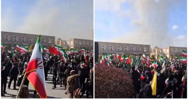 Nestvarne scene iz Isfahana: Hiljade ljudi na ulicama, dok ih bombarduju, uzvikuje 'Allahu Ekber'