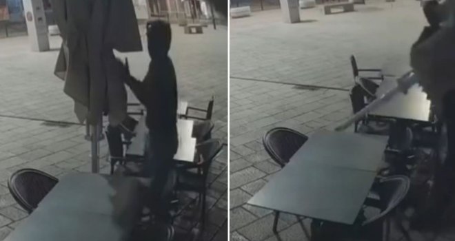 Lopov na Baščaršiji ukrao suncobrane usred noći