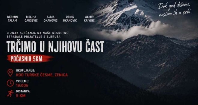 Zeničani večeras voze bicike i trče u čast poginulih planinara na Elbrusu