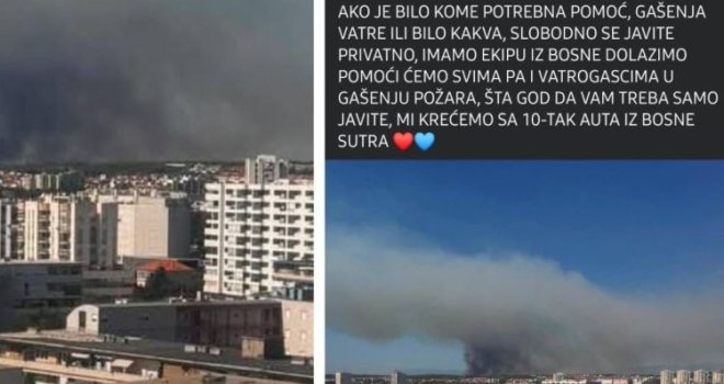 Građani BiH ponudili pomoć Hrvatskoj: 'Ako trebate pomoć u gašenju, dolazimo odmah s desetak auta'